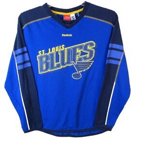 Reebok NHL Face Off Collection St Louis Blues Long Sleeve Pullover Shirt Men's M